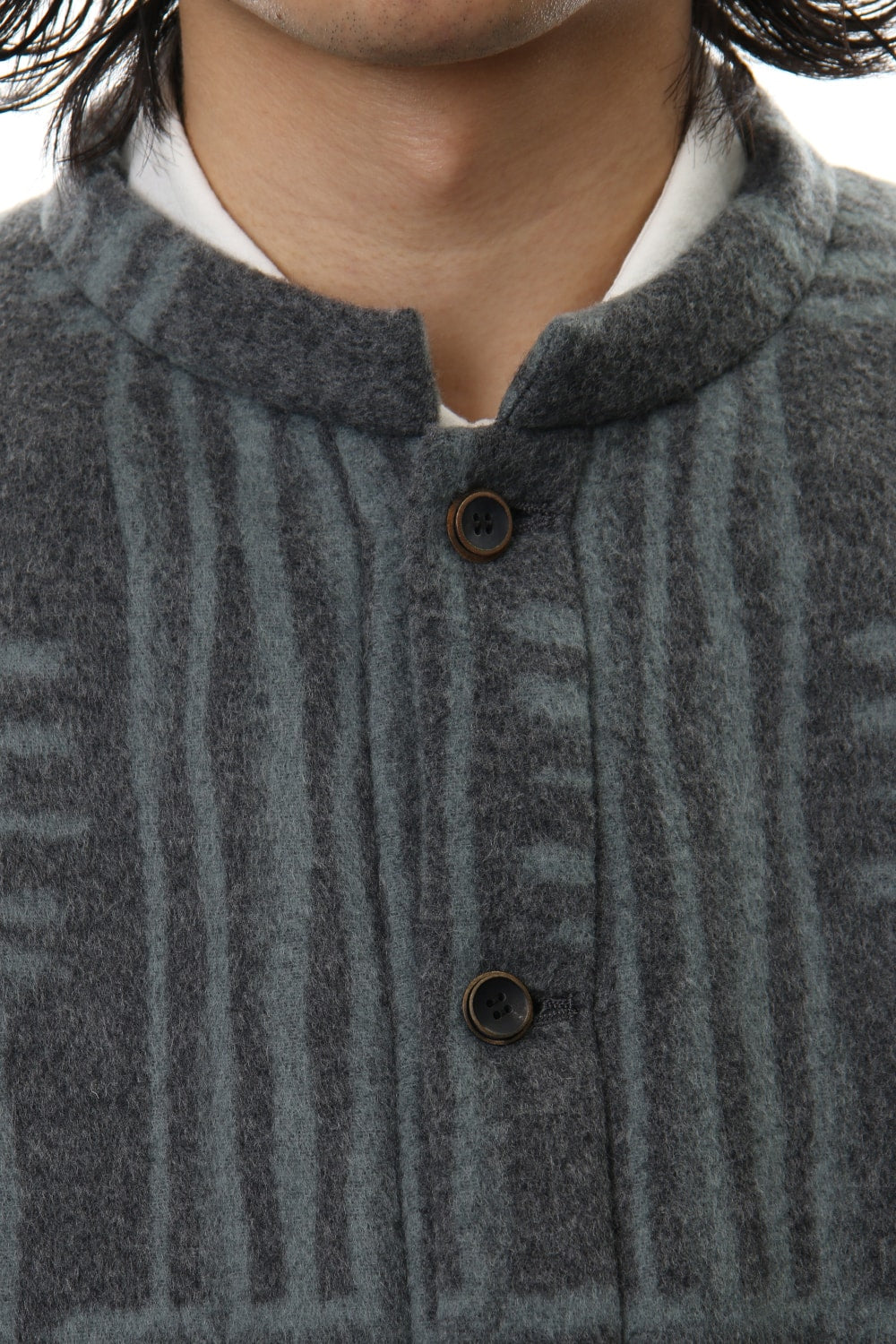 Jacket JK62 Grid Pattern Jaquard Wool Beaver Finished