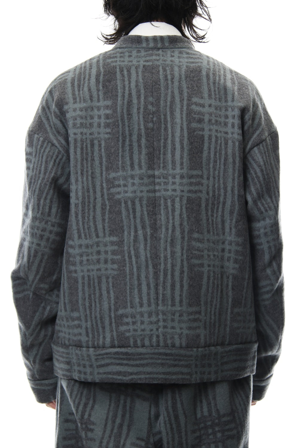 Jacket JK62 Grid Pattern Jaquard Wool Beaver Finished