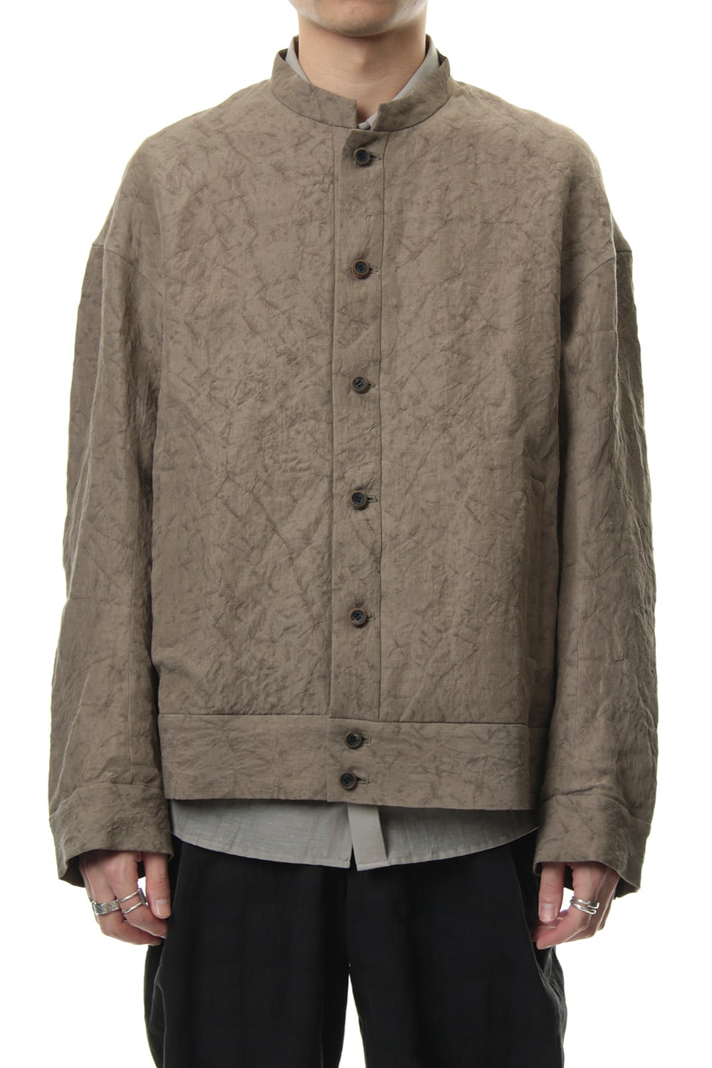 Jacket Rayon Linen hand Made Salt Wrinkle JK62-RY3