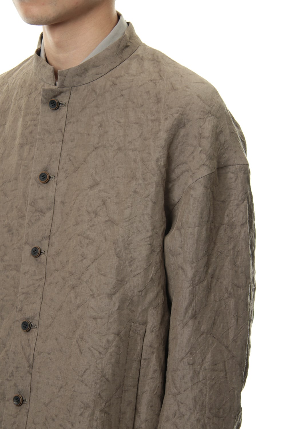 Jacket Rayon Linen hand Made Salt Wrinkle JK62-RY3