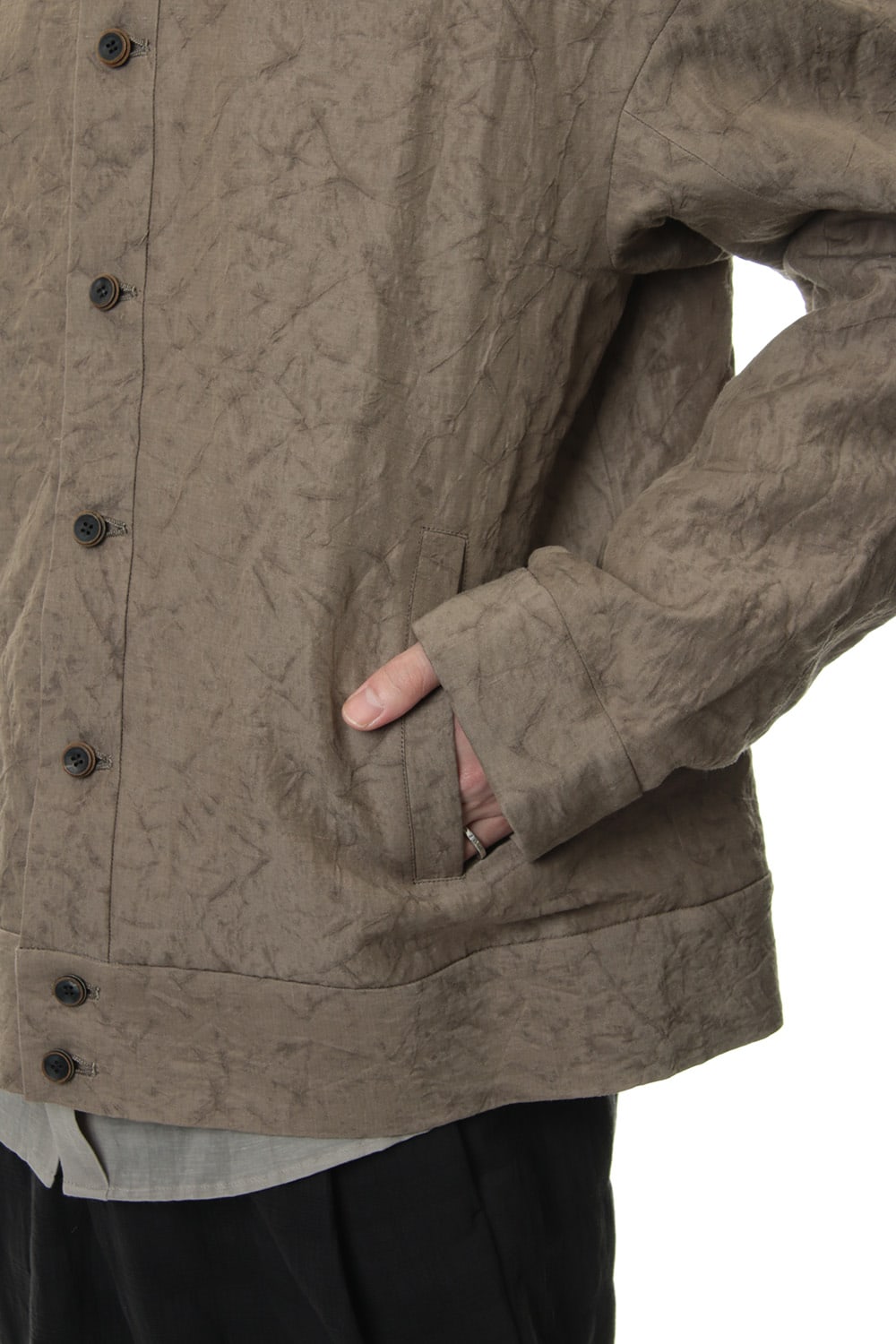 Jacket Rayon Linen hand Made Salt Wrinkle JK62-RY3