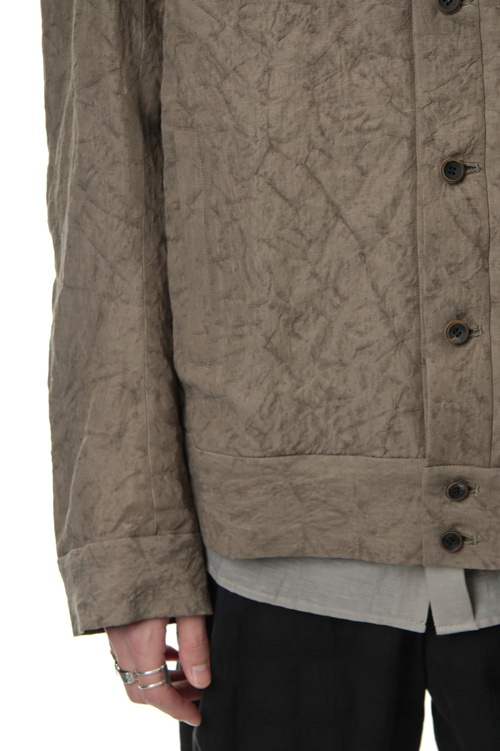 Jacket Rayon Linen hand Made Salt Wrinkle JK62-RY3
