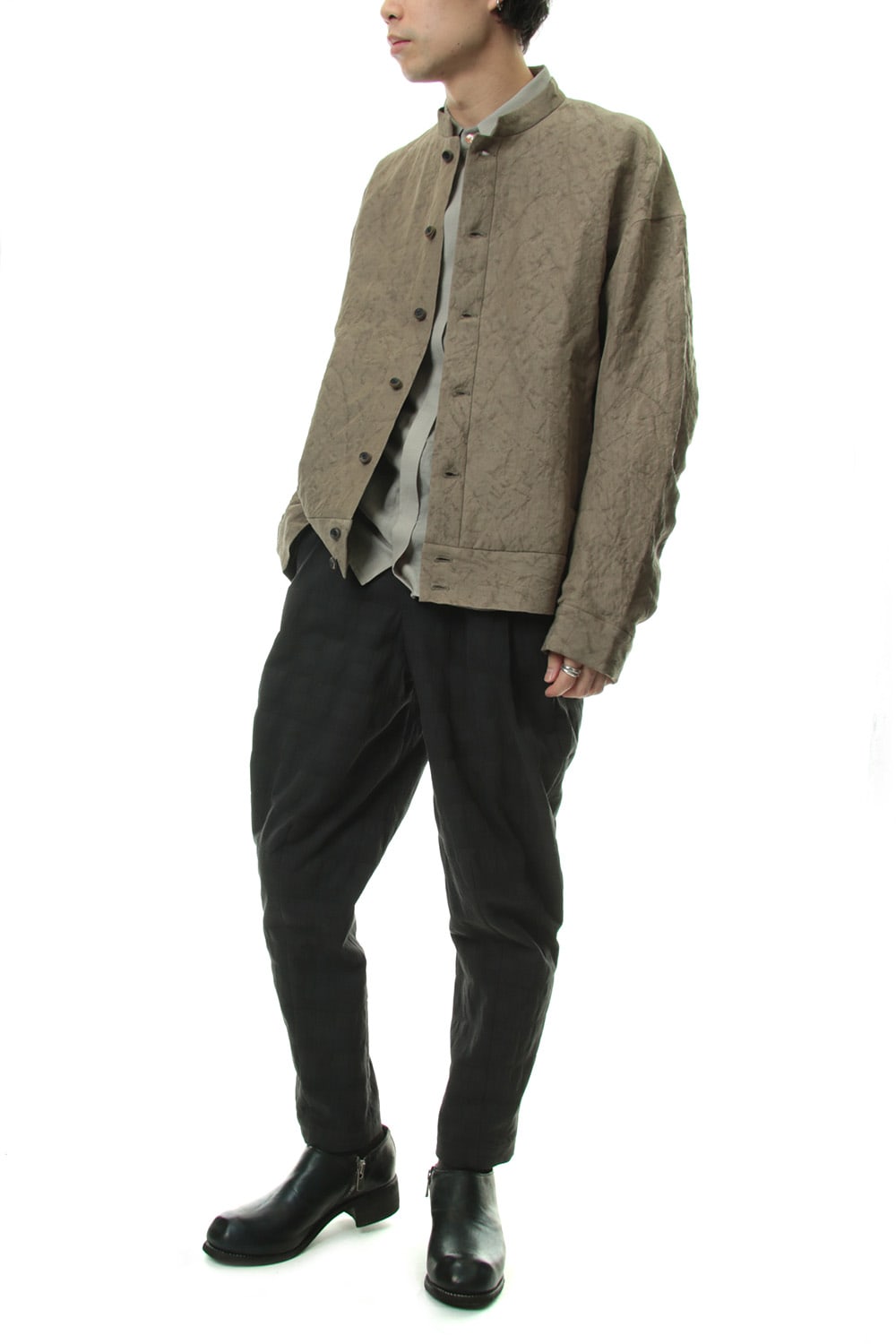 Jacket Rayon Linen hand Made Salt Wrinkle JK62-RY3