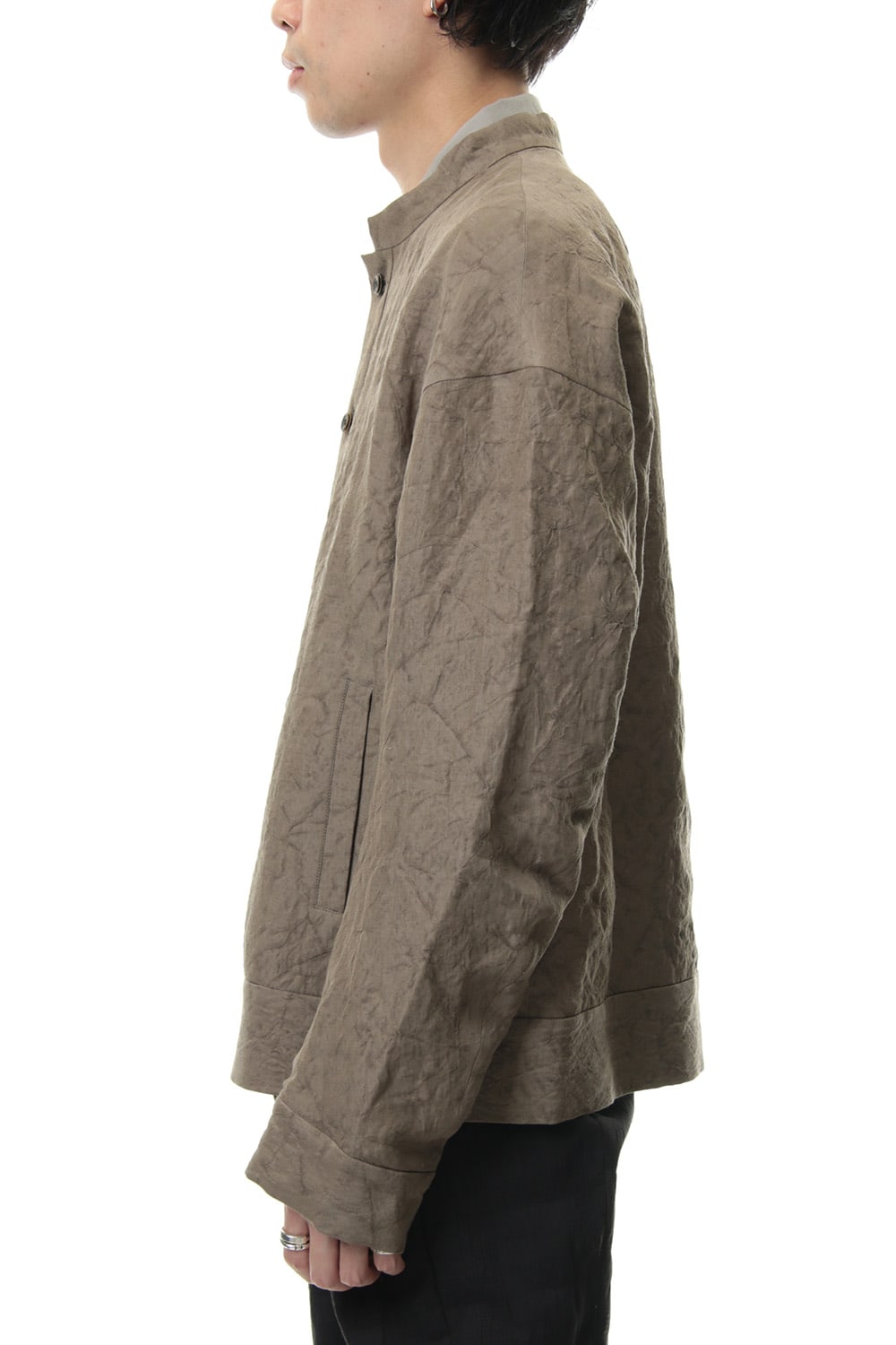 Jacket Rayon Linen hand Made Salt Wrinkle JK62-RY3