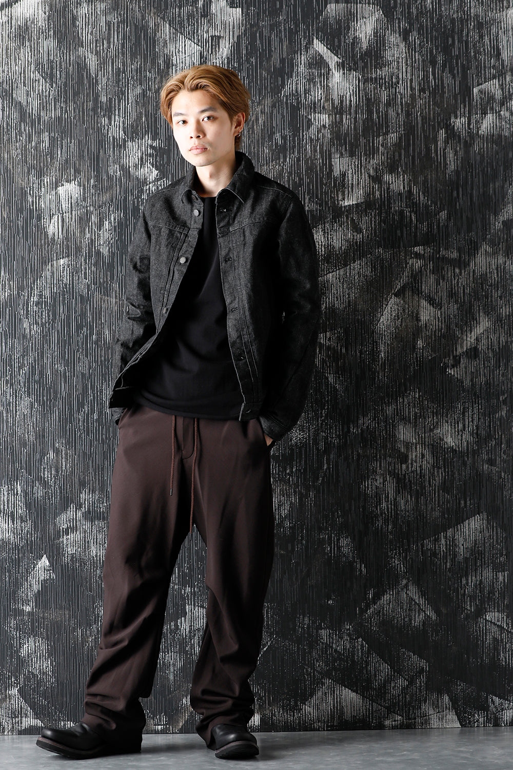 ジャケット デニム 13オンス コットン セルビッジ デニム ブラック