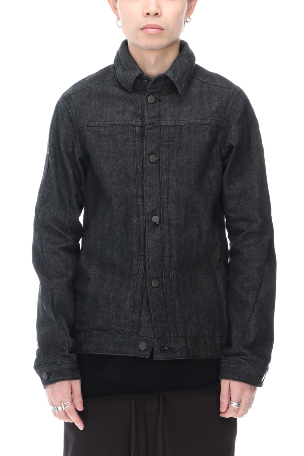 ジャケット デニム 13オンス コットン セルビッジ デニム ブラック