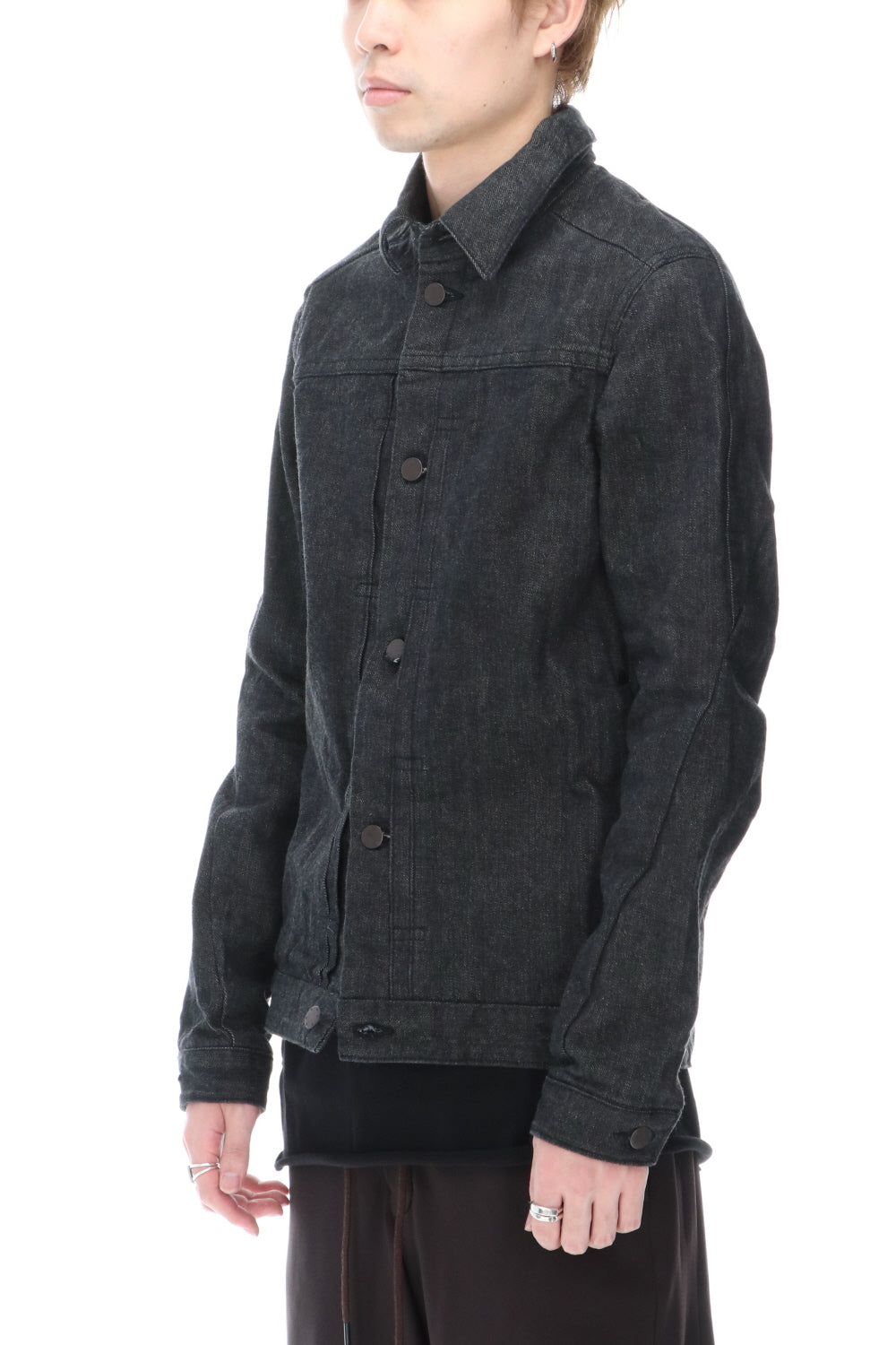 ジャケット デニム 13オンス コットン セルビッジ デニム ブラック