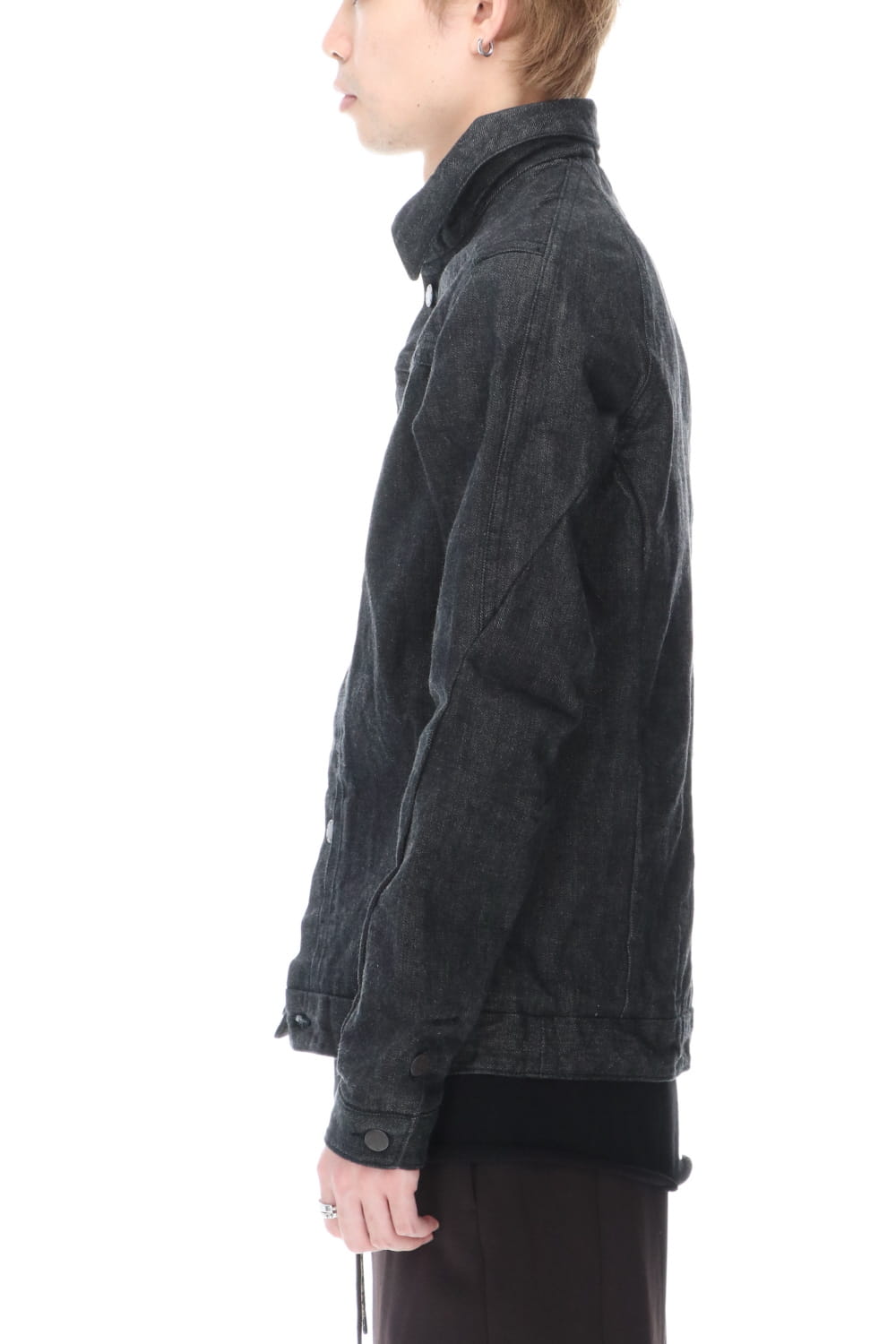 ジャケット デニム 13オンス コットン セルビッジ デニム ブラック