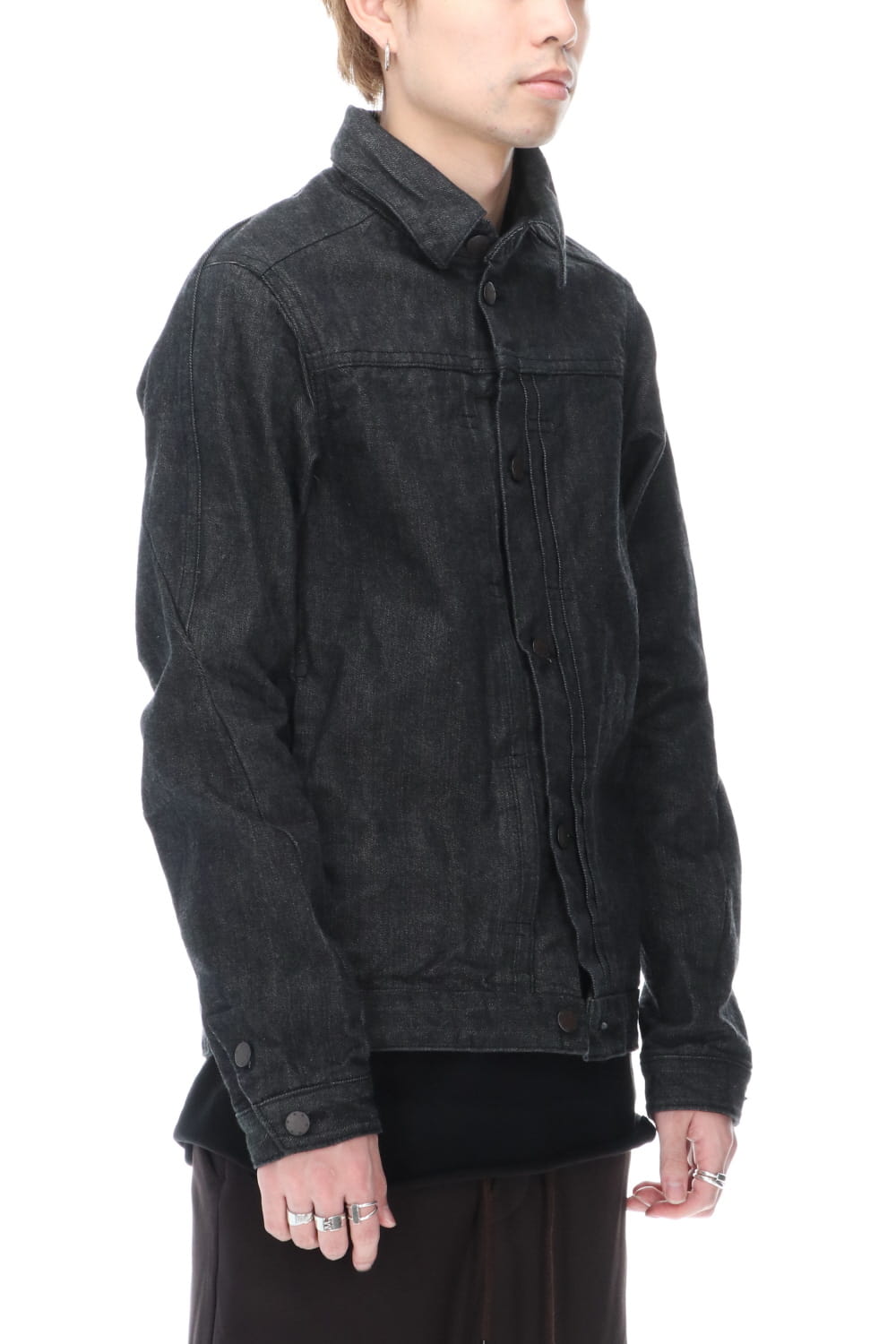 ジャケット デニム 13オンス コットン セルビッジ デニム ブラック