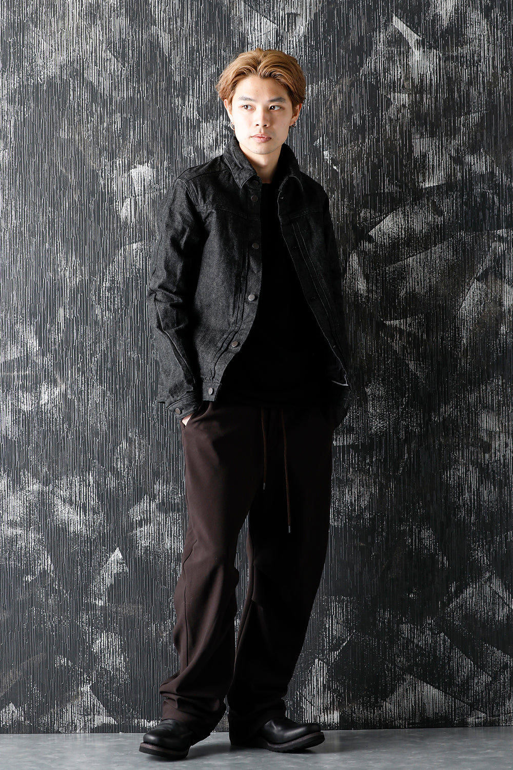 ジャケット デニム 13オンス コットン セルビッジ デニム ブラック