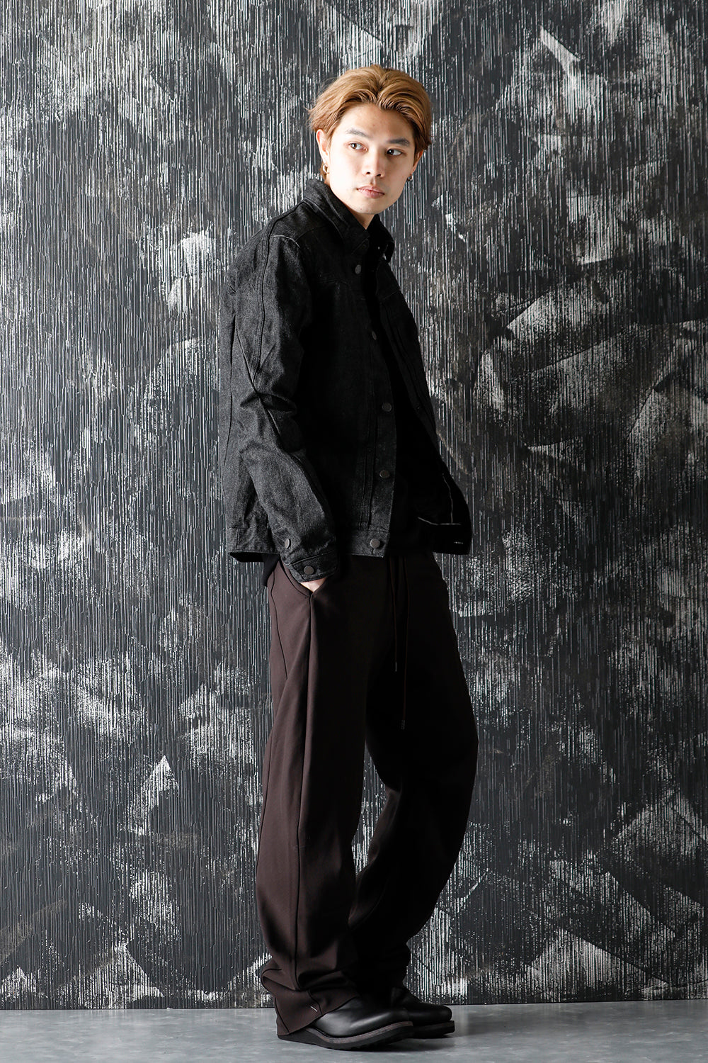 ジャケット デニム 13オンス コットン セルビッジ デニム ブラック