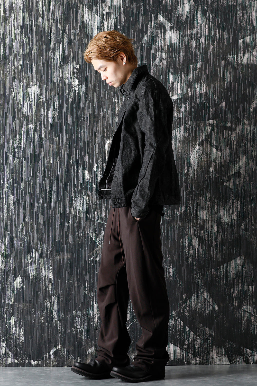 ジャケット デニム 13オンス コットン セルビッジ デニム ブラック