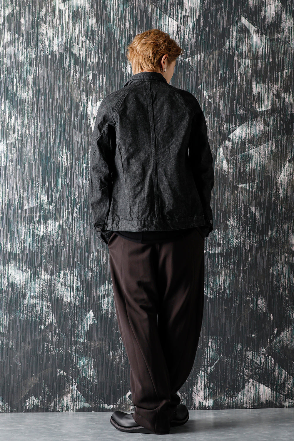 ジャケット デニム 13オンス コットン セルビッジ デニム ブラック