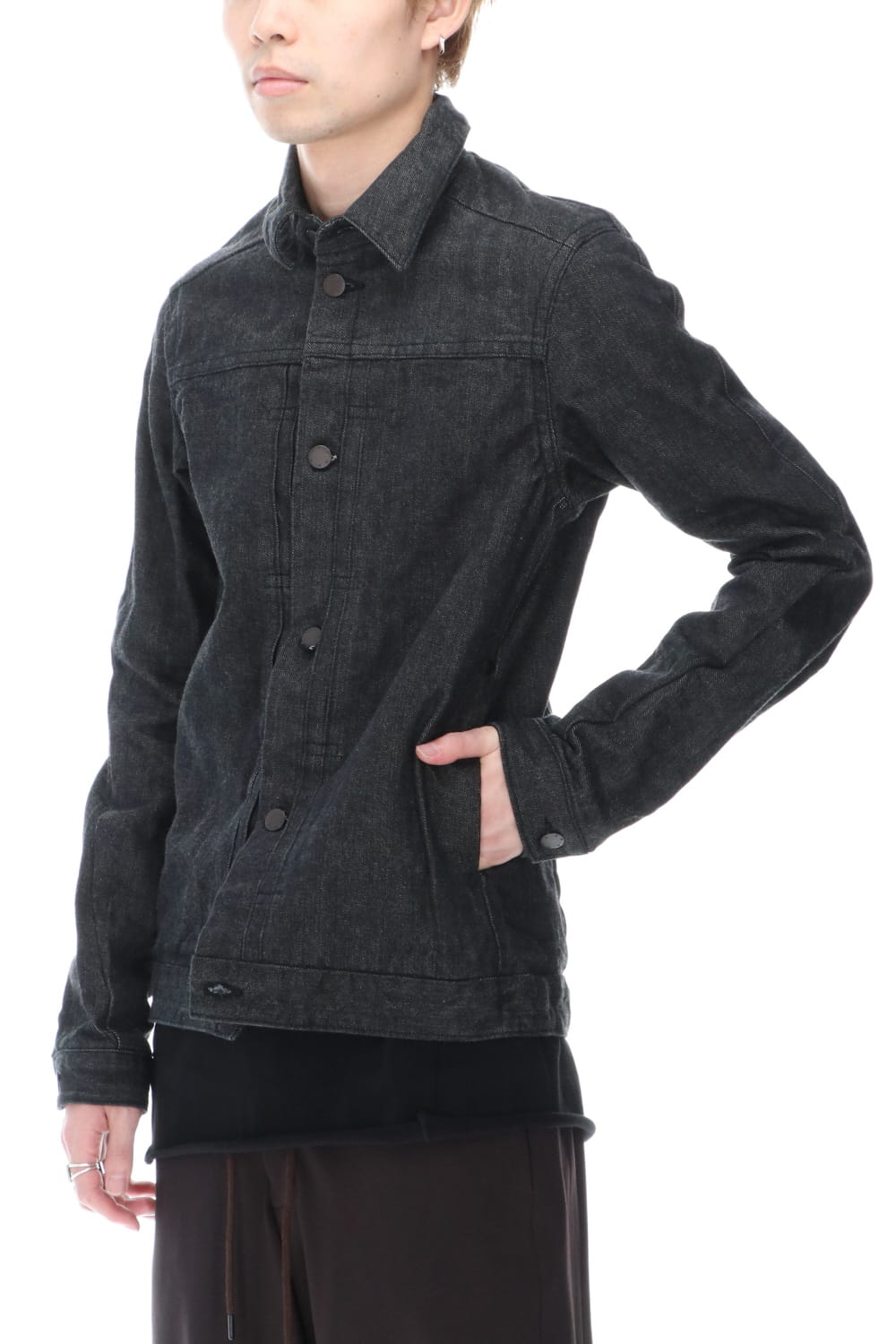 ジャケット デニム 13オンス コットン セルビッジ デニム ブラック