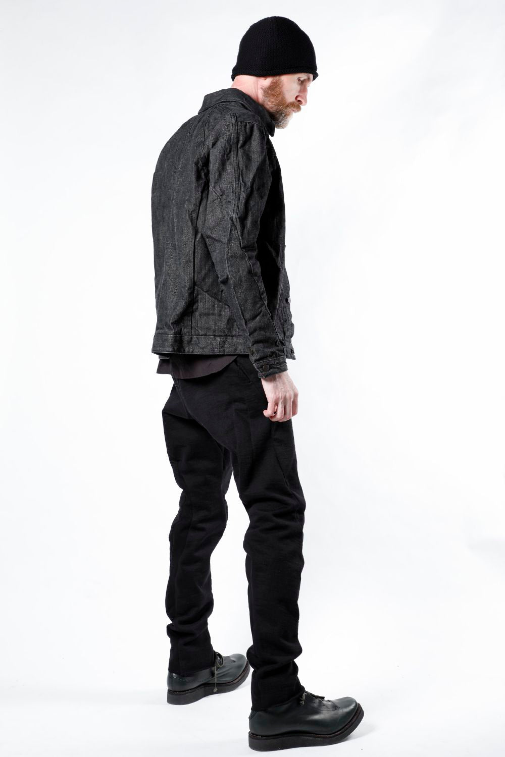 ジャケット デニム 13オンス コットン セルビッジ デニム ブラック