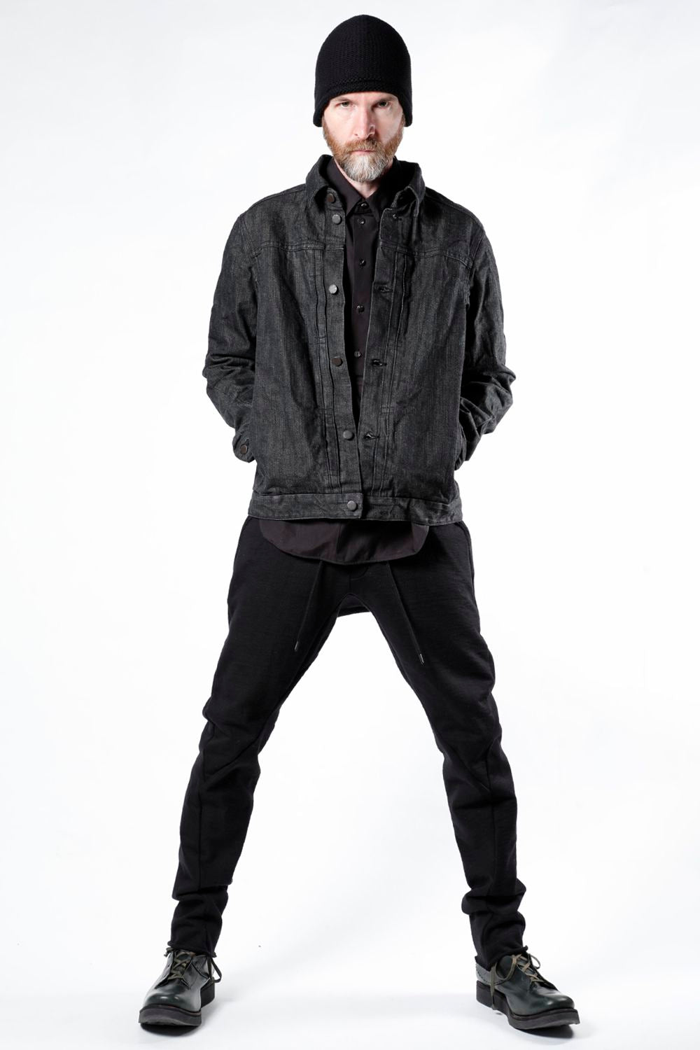 ジャケット デニム 13オンス コットン セルビッジ デニム ブラック