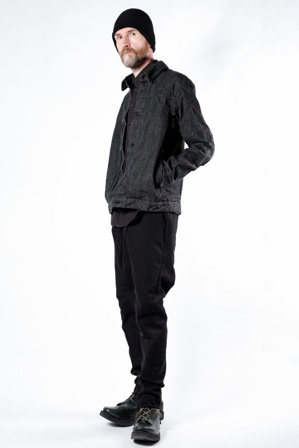 ジャケット デニム 13オンス コットン セルビッジ デニム ブラック