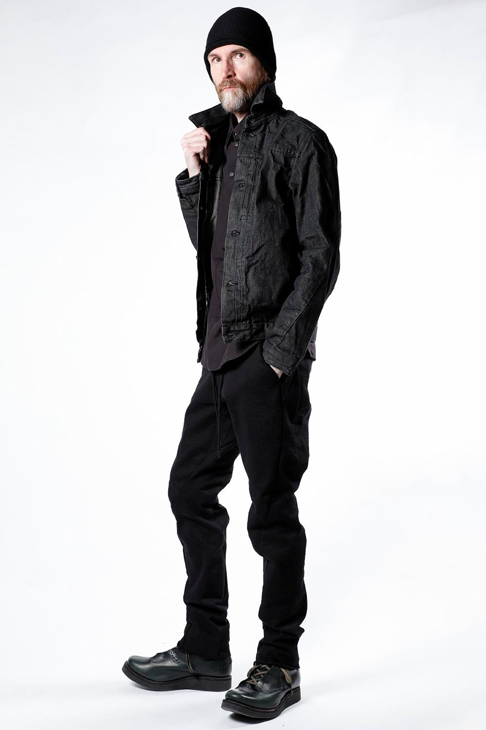 ジャケット デニム 13オンス コットン セルビッジ デニム ブラック