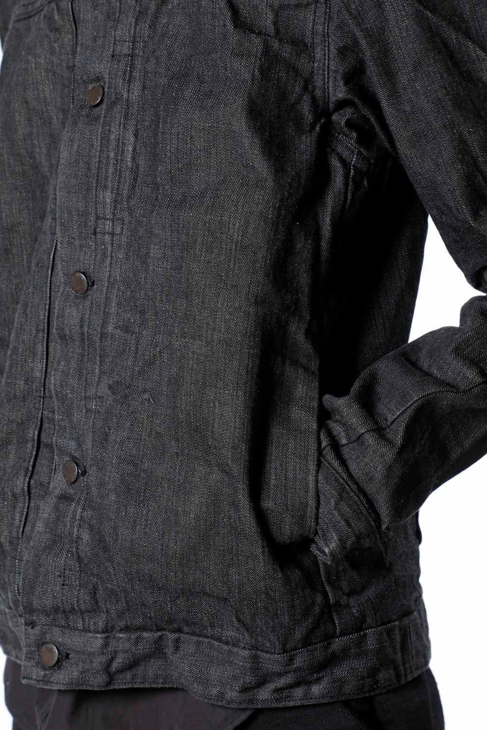 ジャケット デニム 13オンス コットン セルビッジ デニム ブラック