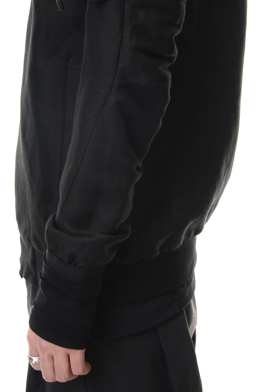 Jacket Silk Linen Voile Sand Blast Finish - Black