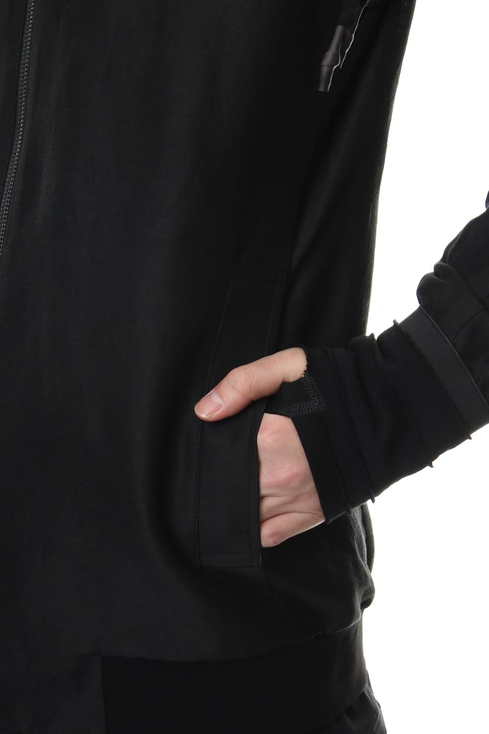 Jacket Silk Linen Voile Sand Blast Finish - Black