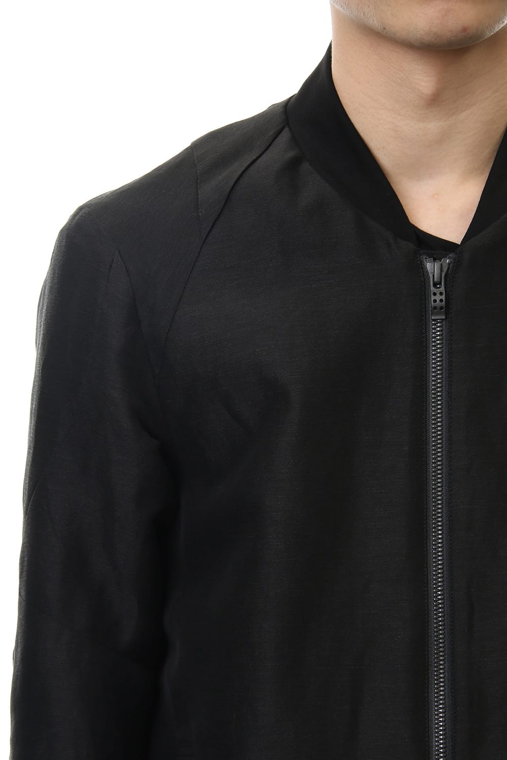 Jacket Silk Linen Voile Sand Blast Finish - Black