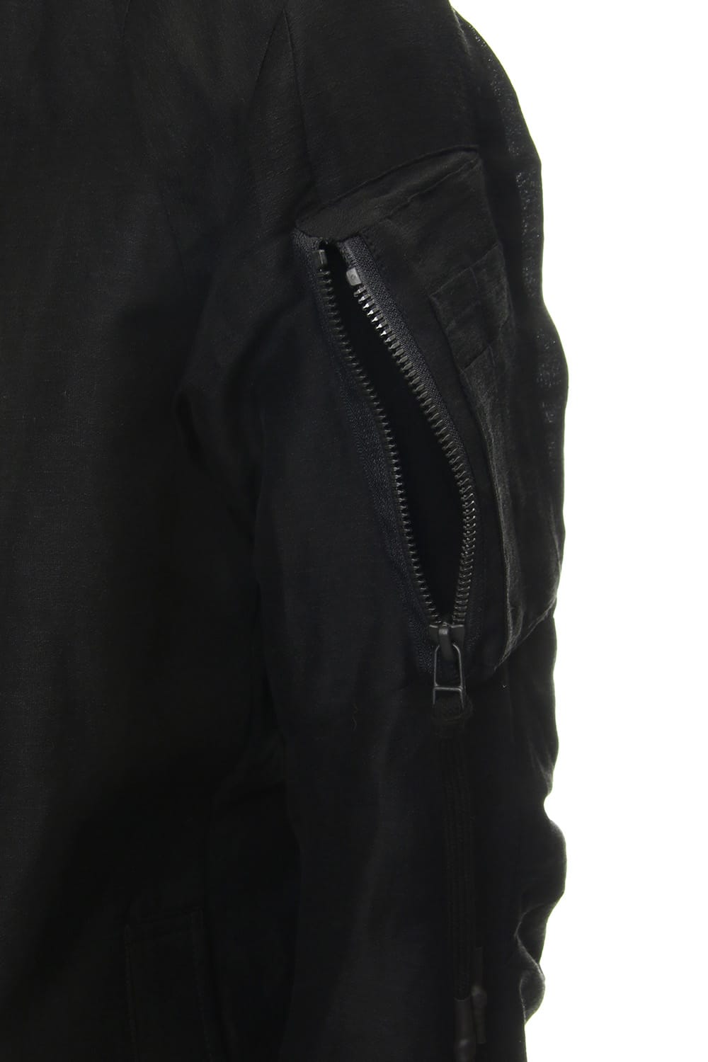 Jacket Silk Linen Voile Sand Blast Finish - Black