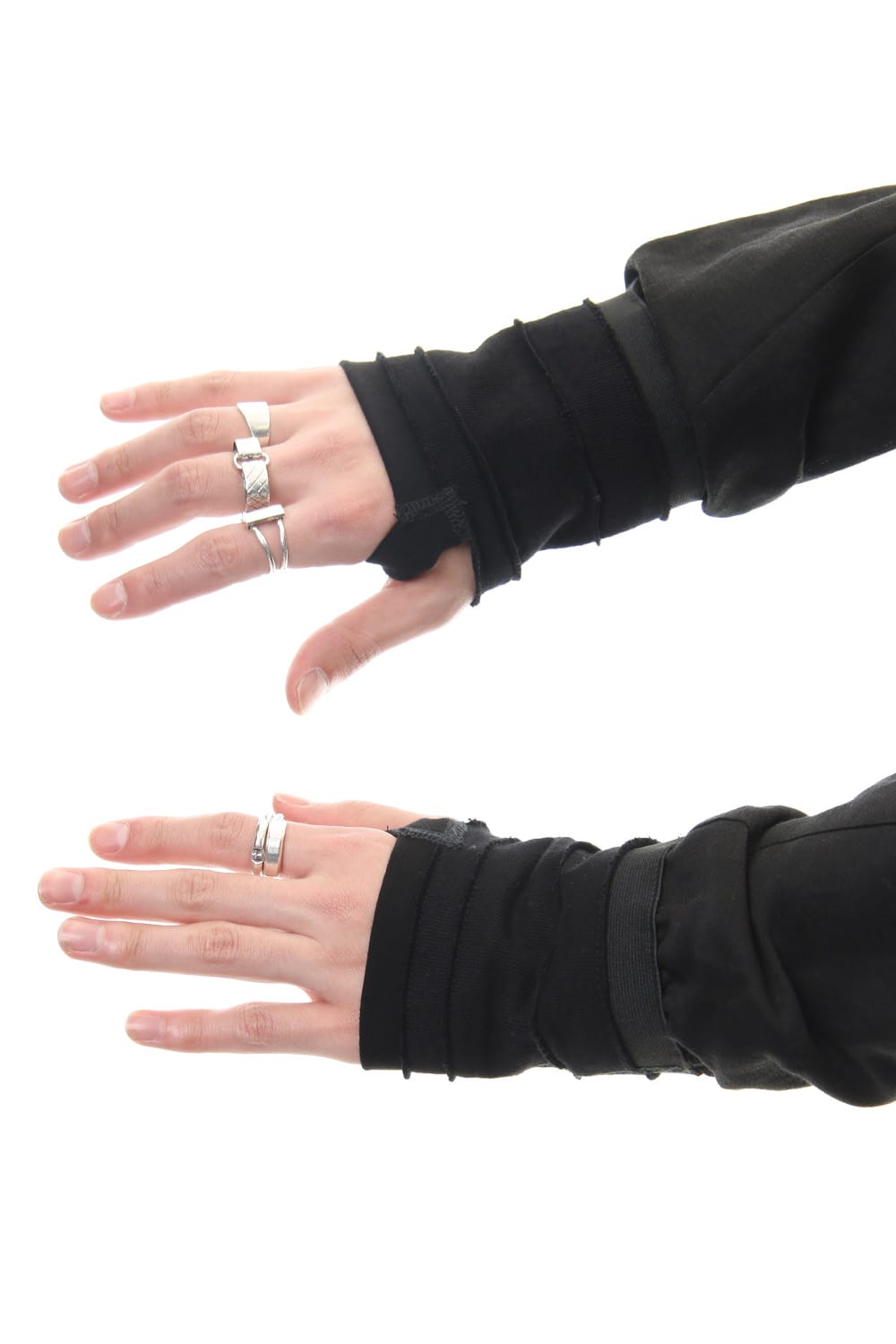 Jacket Silk Linen Voile Sand Blast Finish - Black