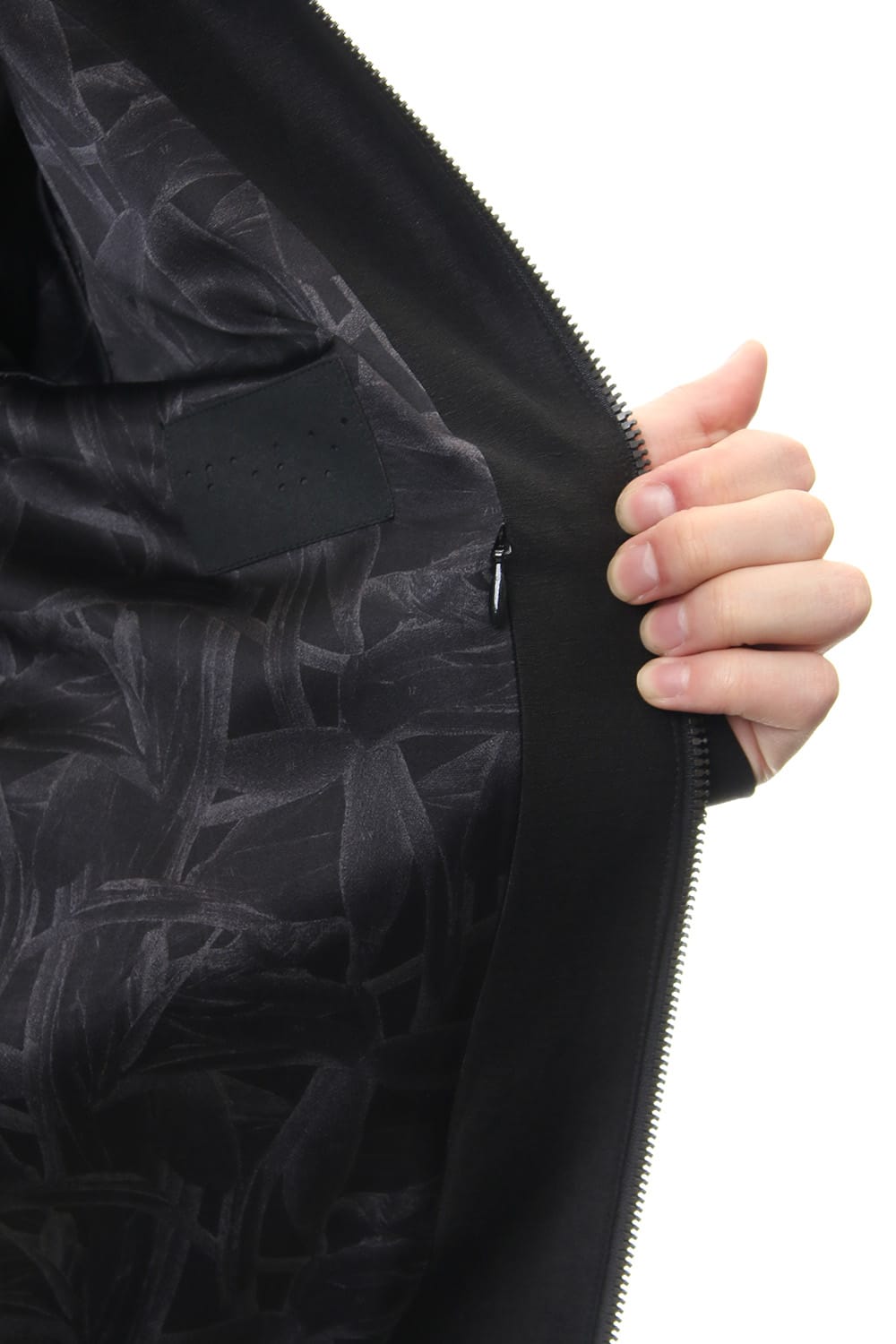 Jacket Silk Linen Voile Sand Blast Finish - Black