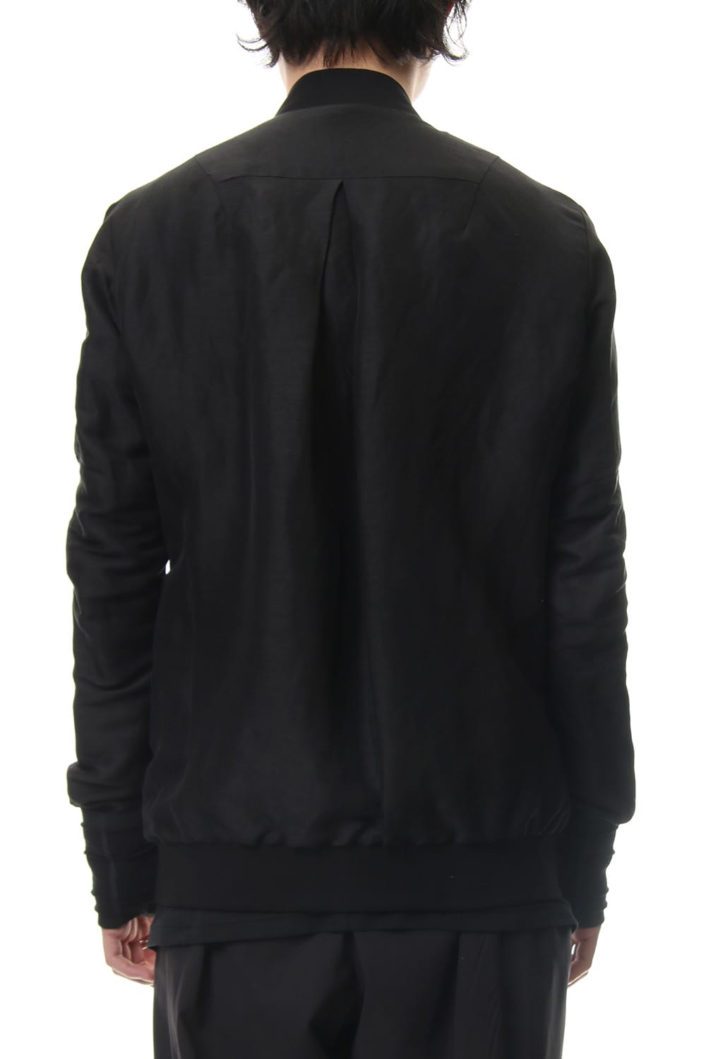 Jacket Silk Linen Voile Sand Blast Finish - Black