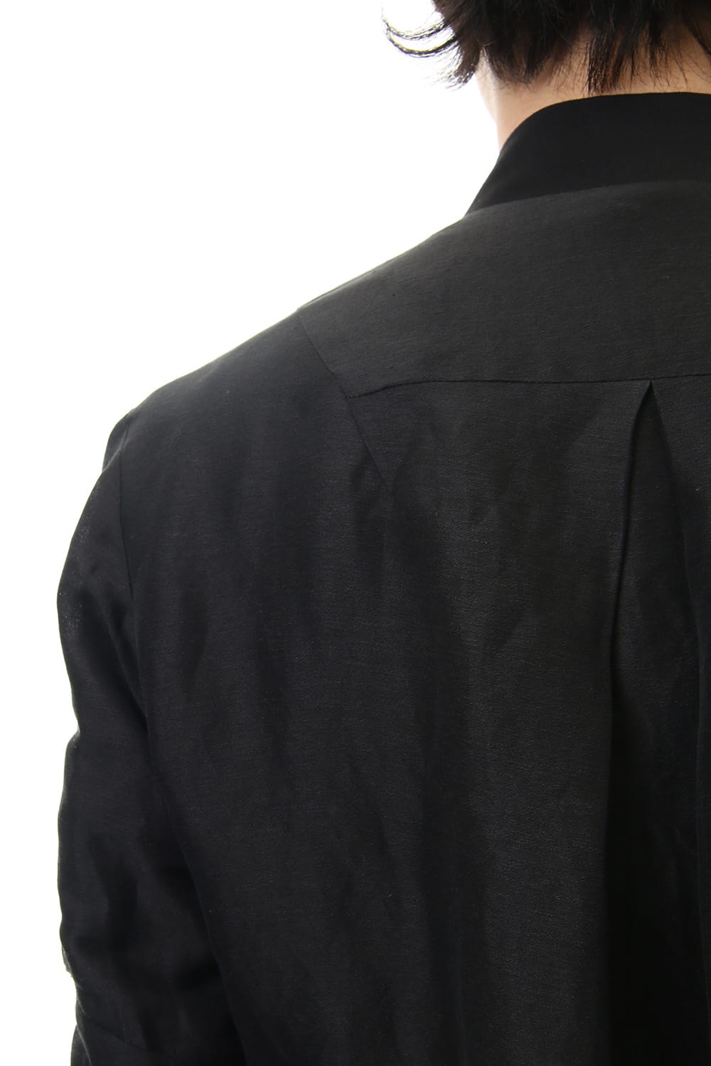 Jacket Silk Linen Voile Sand Blast Finish - Black