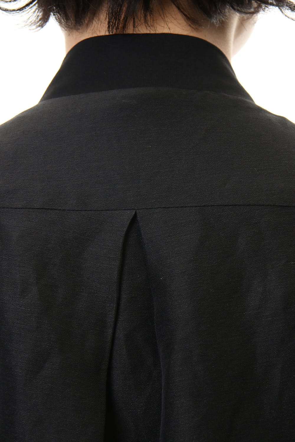 Jacket Silk Linen Voile Sand Blast Finish - Black