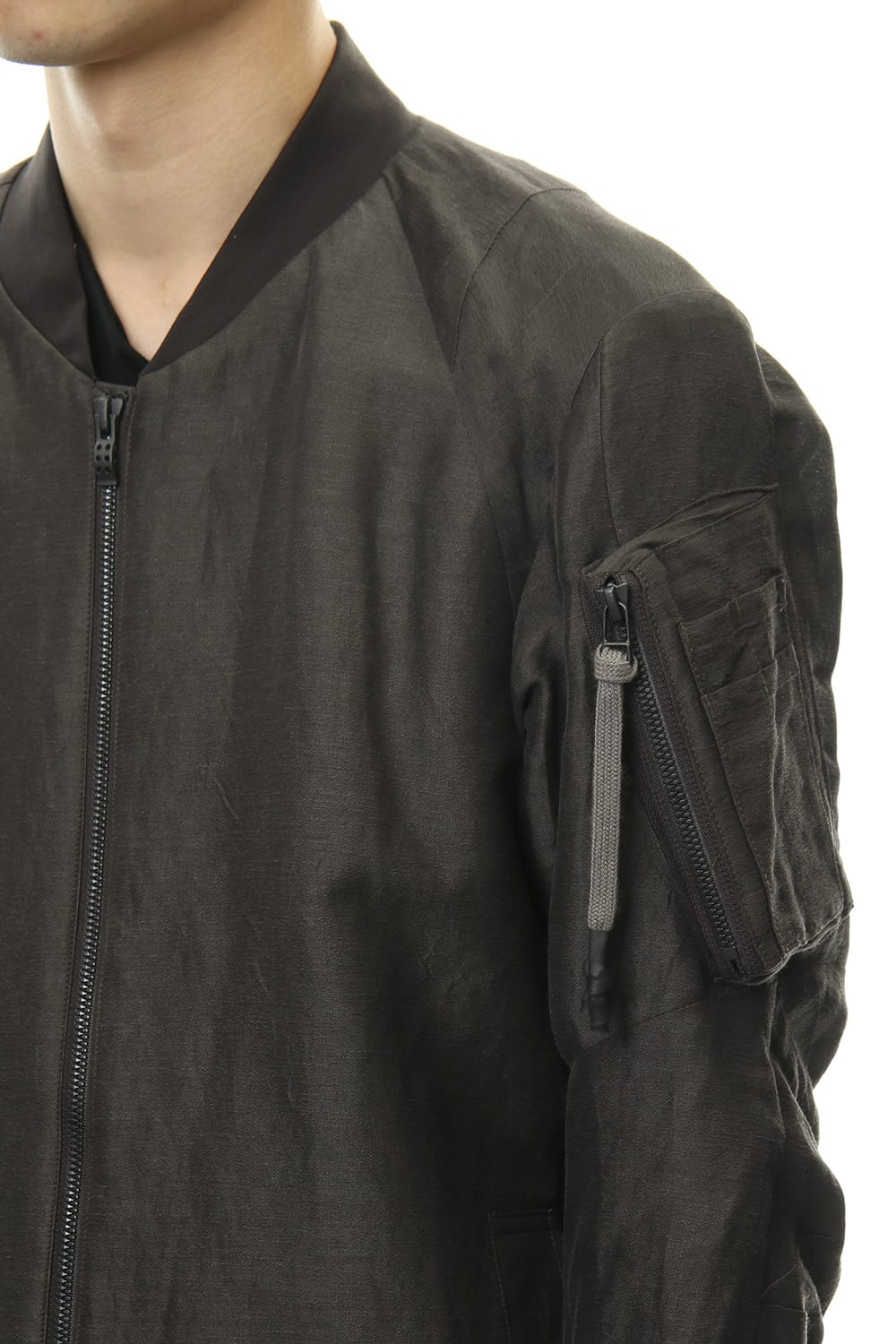 Jacket Silk Linen Voile Sand Blast Finish - Gray