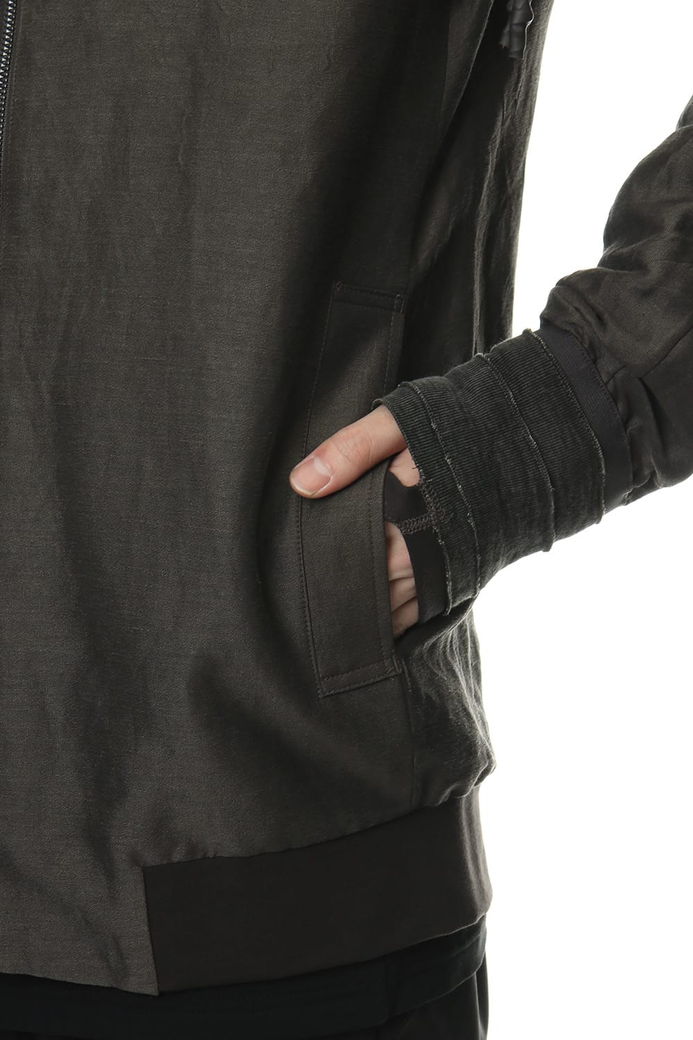 Jacket Silk Linen Voile Sand Blast Finish - Gray