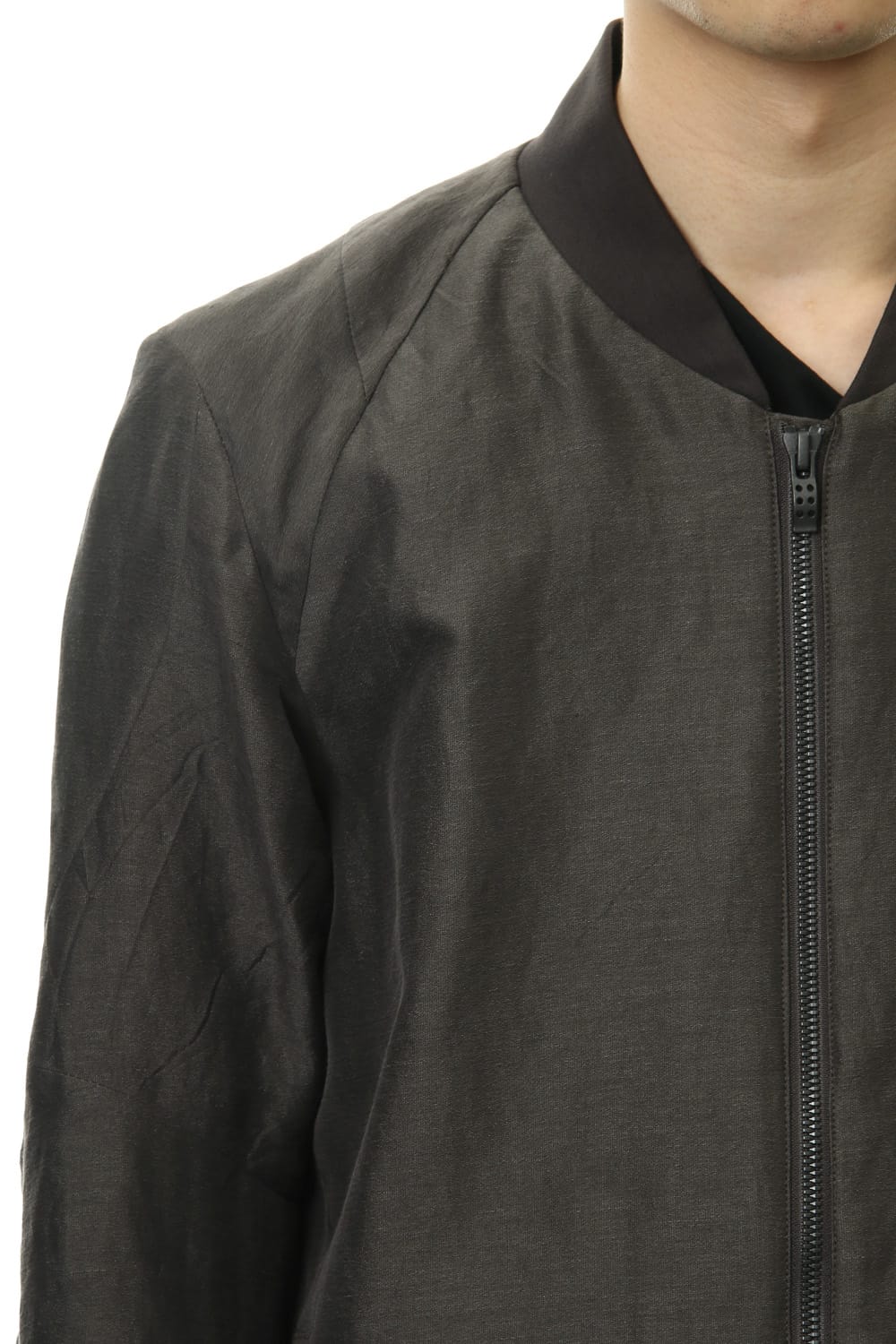 Jacket Silk Linen Voile Sand Blast Finish - Gray