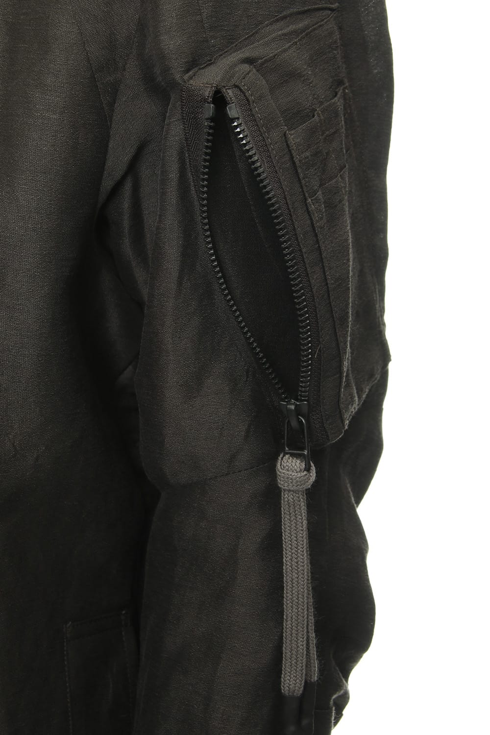 Jacket Silk Linen Voile Sand Blast Finish - Gray