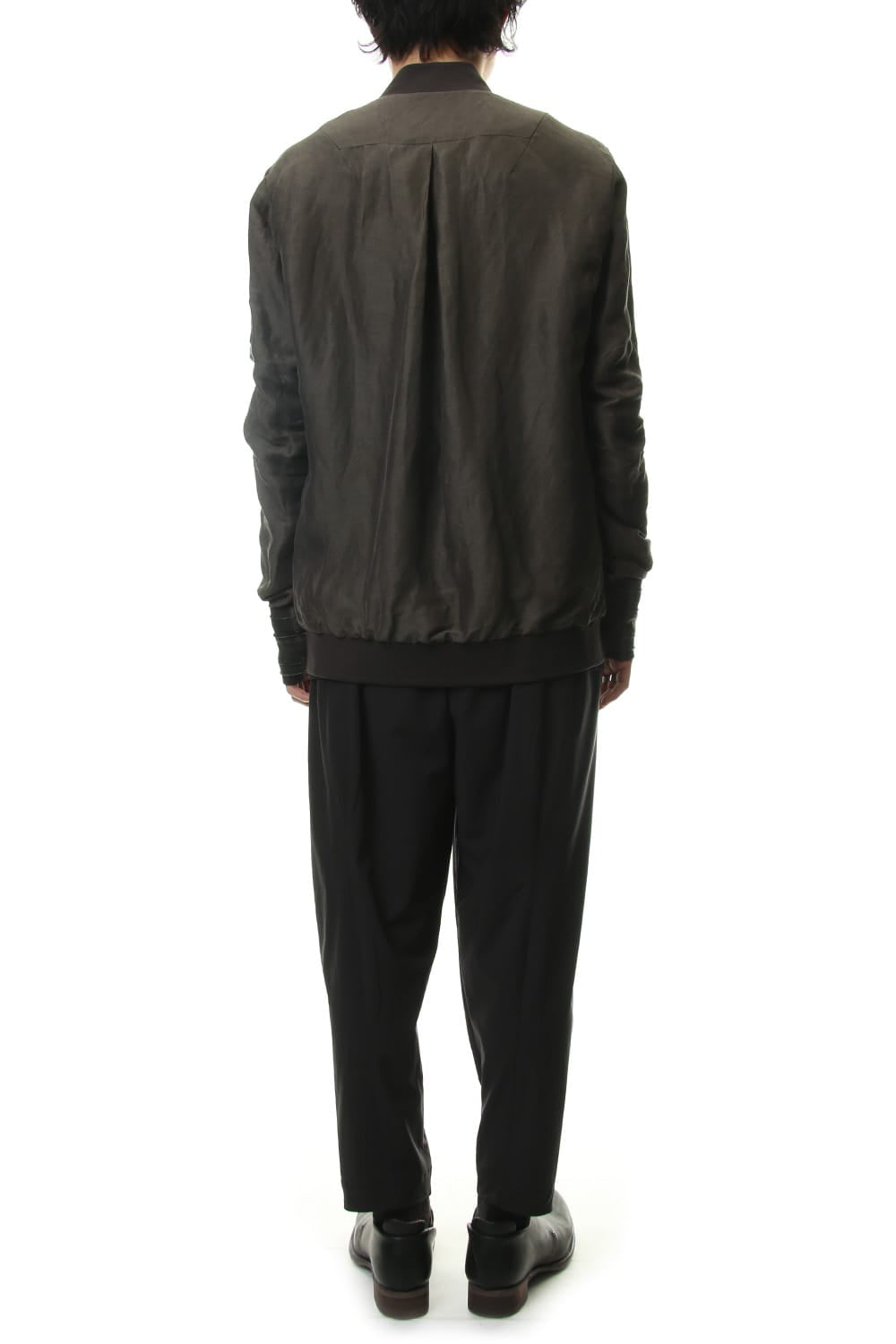 Jacket Silk Linen Voile Sand Blast Finish - Gray