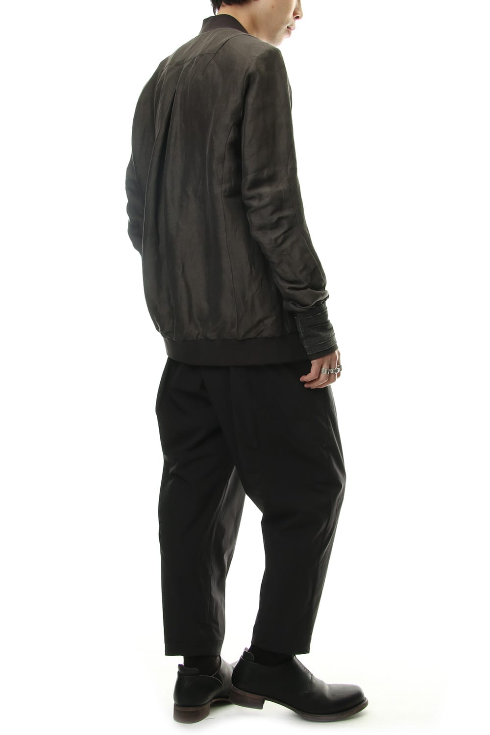 Jacket Silk Linen Voile Sand Blast Finish - Gray