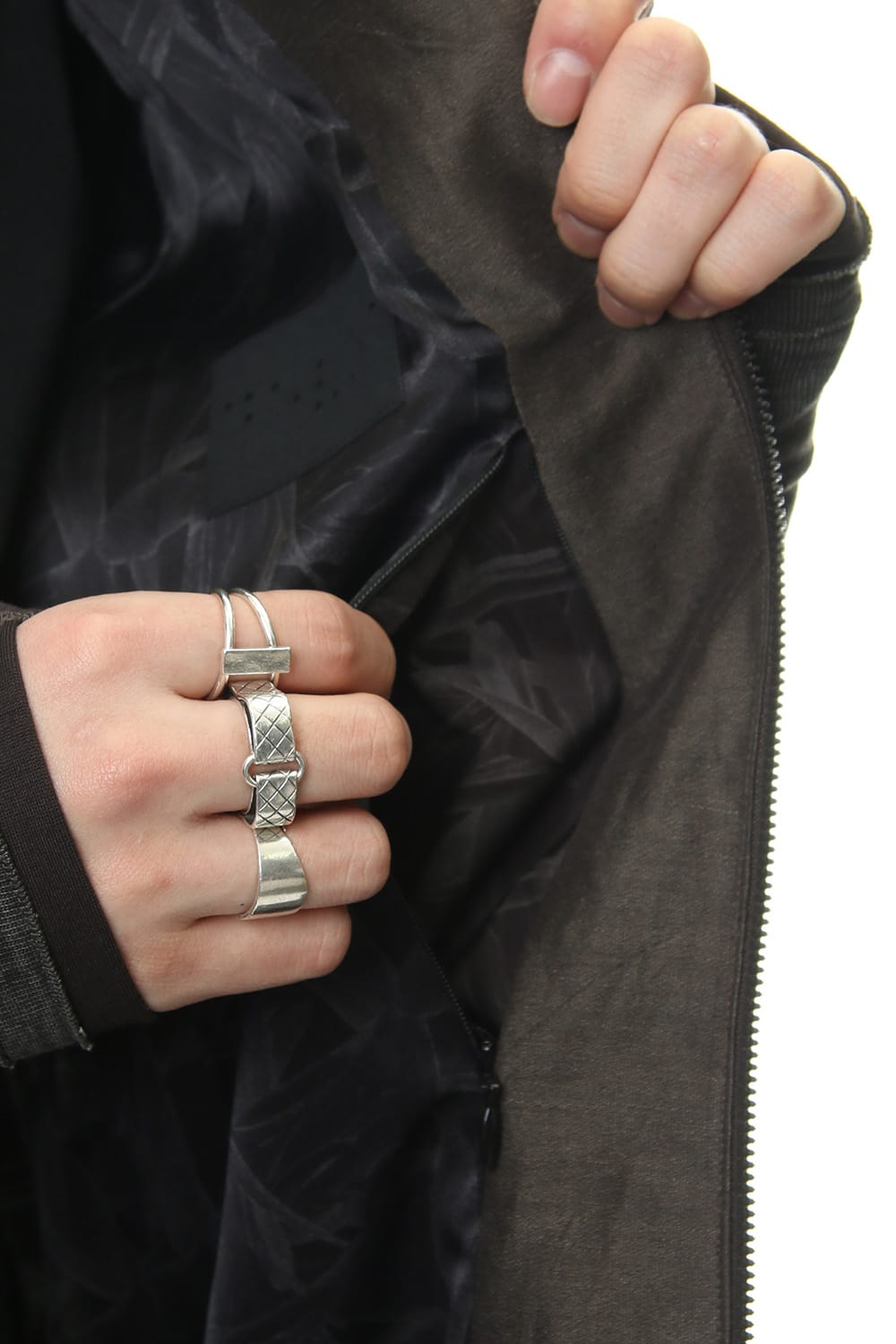 Jacket Silk Linen Voile Sand Blast Finish - Gray