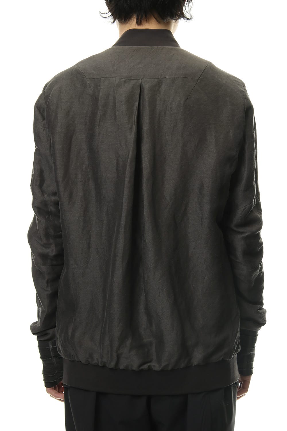 Jacket Silk Linen Voile Sand Blast Finish - Gray