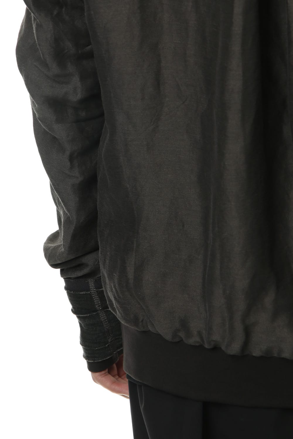 Jacket Silk Linen Voile Sand Blast Finish - Gray