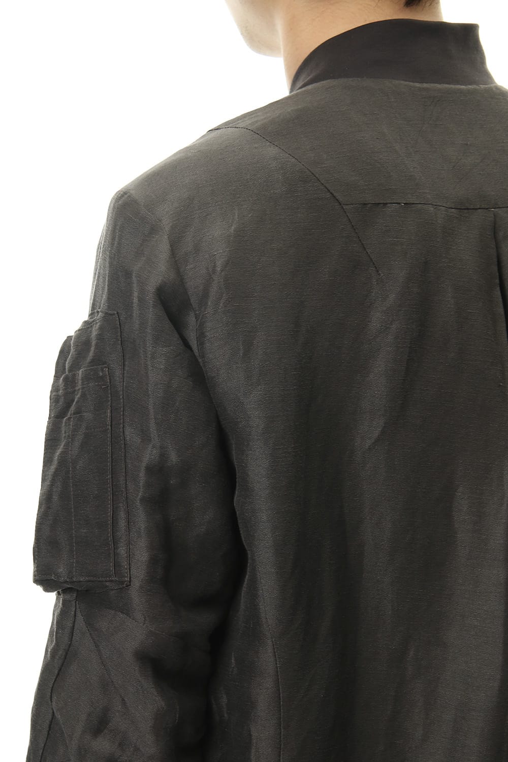 Jacket Silk Linen Voile Sand Blast Finish - Gray