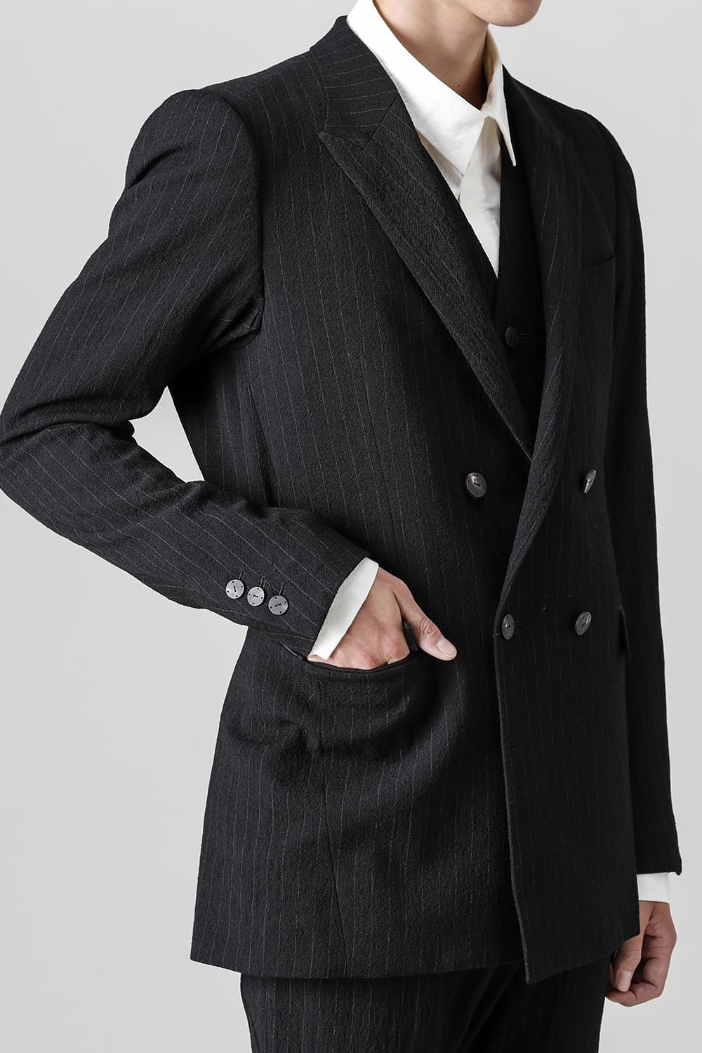 ジャケット シュリンク ウール ストライプ