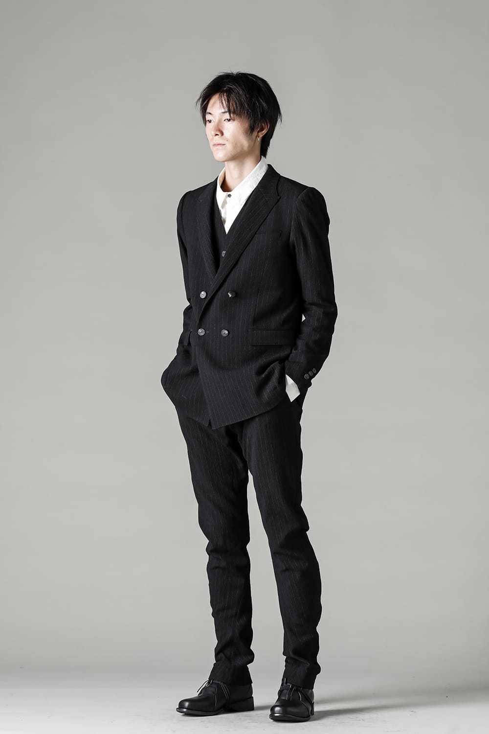 ジャケット シュリンク ウール ストライプ