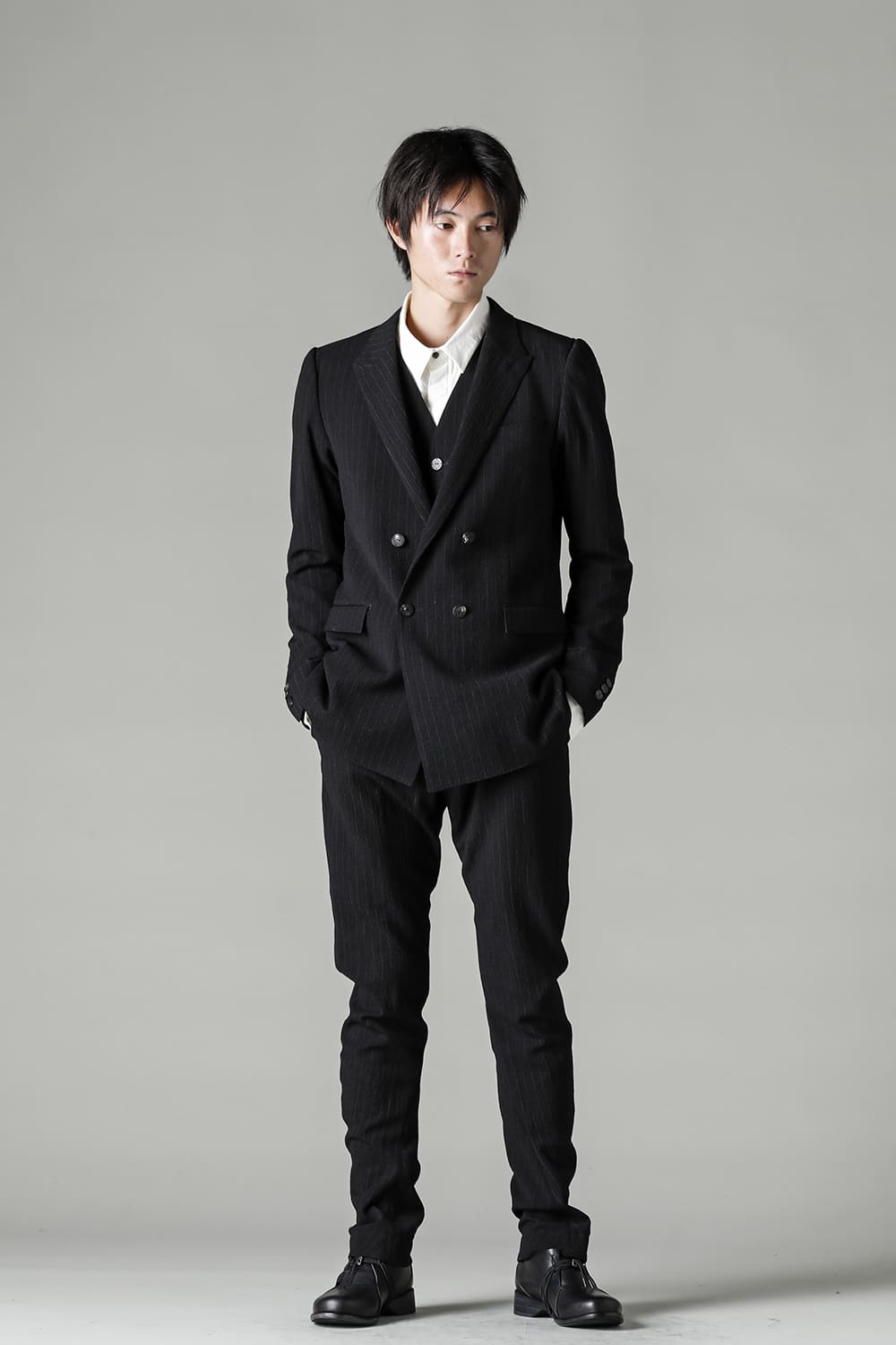 ジャケット シュリンク ウール ストライプ