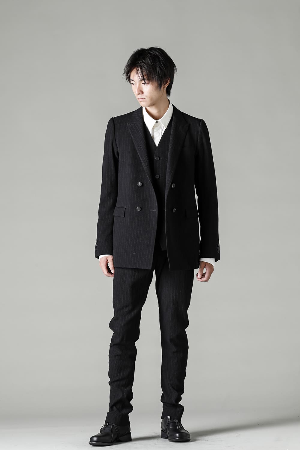 ジャケット シュリンク ウール ストライプ