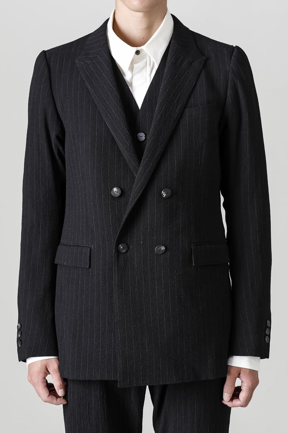 ジャケット シュリンク ウール ストライプ