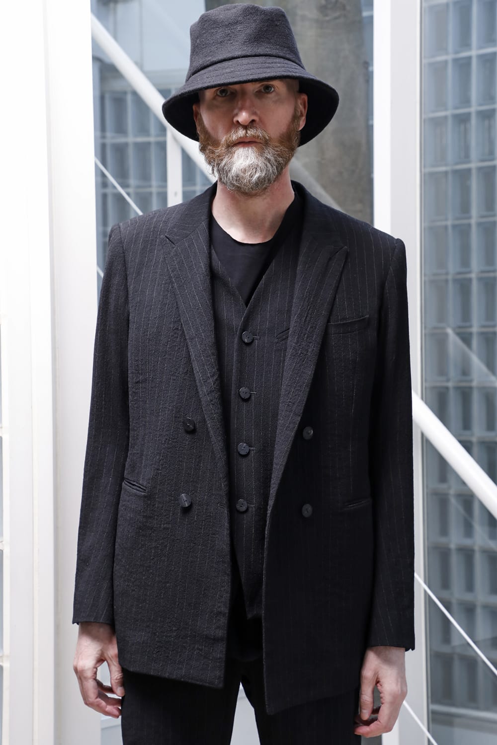 ジャケット シュリンク ウール ストライプ