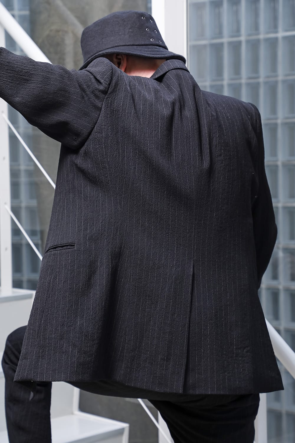 ジャケット シュリンク ウール ストライプ