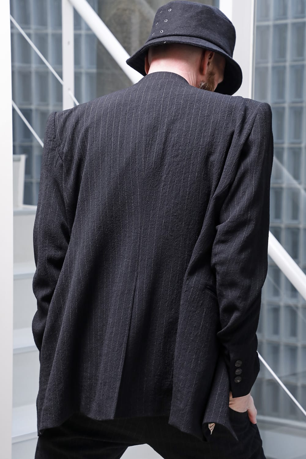 ジャケット シュリンク ウール ストライプ